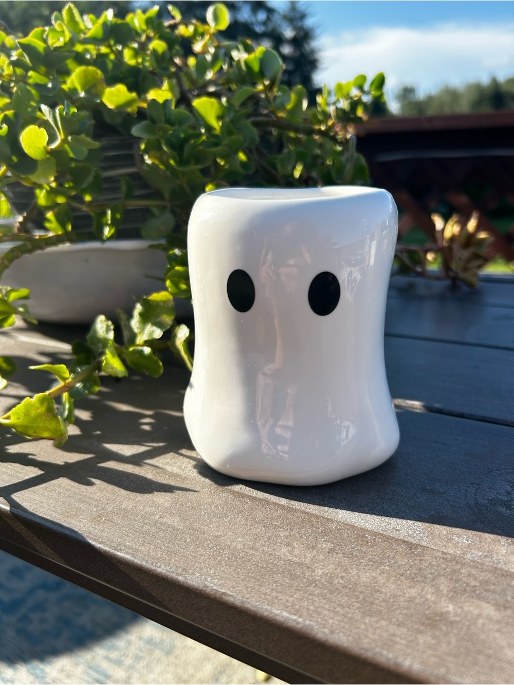 White Ghost Ceramic Candle-Decorative Home Accent